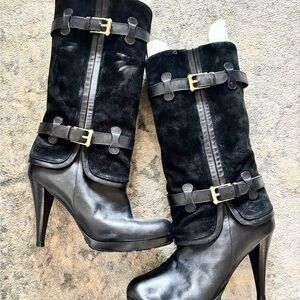 Nike Black Suede and Leather Heeled Boots